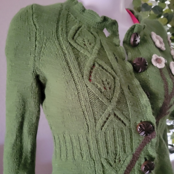 Vintage Anthropologie Cardigan with Flowers - Picture 3 of 9